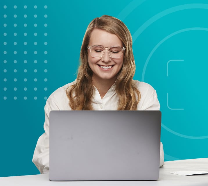 Woman saving her prescription information to her account.